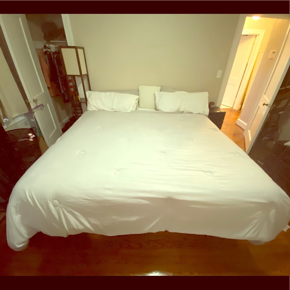 Light Grey Comforter + accent pillow